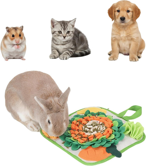 Fanlahmtasy Rabbit Foraging Mat 11.8"x11.8" Snuffle Mat for Rabbits, Bunny Snuffle Mat, Ideal