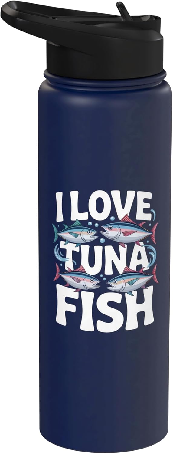 Ocean Enthusiasts Tuna Lovers I Love Tuna Fish Enthusiast Design Stainless Steel Insulated Water Bottle