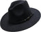 Girls Classic Felt Fedora Hat, Wide Brim Belt-Buckle Panama Hat for Kids 7-15 Years