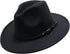 Girls Classic Felt Fedora Hat, Wide Brim Belt-Buckle Panama Hat for Kids 7-15 Years