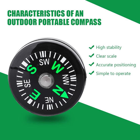 12Pcs Button Compass, Oil Filled Mini Pocket Button Compass for Camping, Hiking, Boating, Survival Bracelets Button