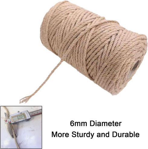 Natural Sisal Rope for Replacing Cat Scratching Post, 1/4 inch Diameter 164FT for Repairing or DIY Scratcher