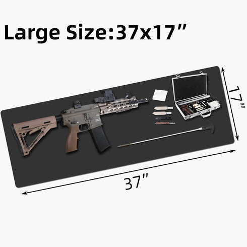 Large Gun Gleaning Mat for Pistol Rifle Shotgun, Oil-Resistant Gun Cleaning Pad, Non-Slip Waterproof Leather Workbench Mat Desk Pad for Gun Maintenance