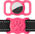 Dynmeow Airtag Dog Collar Holder, Stretchy Silicone Anti-Lost Holder for Dog and Cat Collars (HOT PINK)