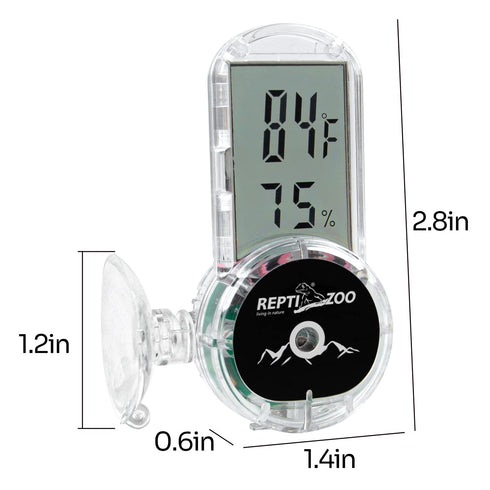 REPTI ZOO Upgraded Digital Reptile Thermometer Hygrometer, Pet Temperature and Humidity Gauge