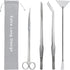 Aquarium Aquascape Tools Kit, 15 Inch Stainless Steel Aquatic Plants Tools for Fish Tank Cleaning