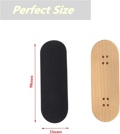 ACFELLE 10Pcs 34mmx98mm (10 Pre-Cut Fingerboard Grip Tape, Pro Mini Finger Skateboards One Step Install Foam Adhesive