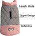Waterproof Reversible Dog Coats for Small Dogs, Warm Puppy Jacket for Cold Winter, Pink and Grey