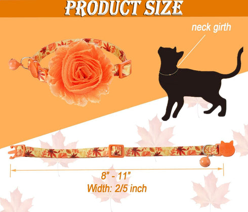 Fall Cat Collar Flower - Dog Collars Charms for Thanksgiving Pet Accessories
