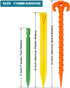 Spiral Plastic Tent Stakes 15 Pack, 10 Inch Heavy Duty Beach Tent Pegs for Camping, Backpacking, Gardening