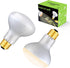 2 Pack 75W Reptile Heat Lamp Bulbs - UVA Basking Spot Soft Sun Light for Bearded Dragon & Reptiles, White