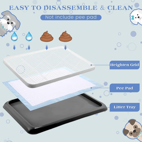 1 Mifoci Pcs Dog Pee Pad Holder Potty Tray Portable Dog Litter Box Toilet Training for Small Medium Large Pet Puppy