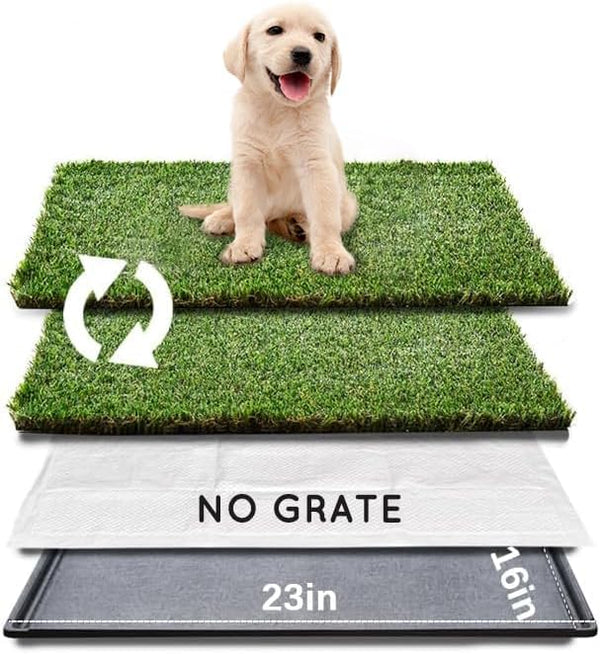 HQ4us Dog Grass Pad with Tray Small 23" x 16" Dog Litter