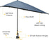 G4Free UPF 50+ Adjustable Beach Umbrella XL with Universal Clamp for Chair, Stroller, Golf Cart, Patio
