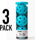 X-26 3 Pack, 12 Pack 100 Pack Franklin Sports Indoor Pickleballs - & Bulk - USAPA Approved Tournament Pickleballs
