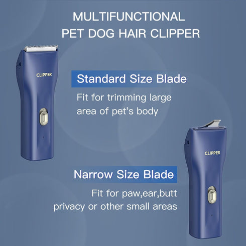 Dog Grooming Kit Clipper for Thick Coat - Low Noise Cordless Cat Hair Trimmer, Rechargeable Shaver for Pets