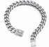Silver Dog Chain Collar Cuban Link with Cubic Zirconia Buckle, ID Tag and Bell (15mm/19mm, 10-26inch)