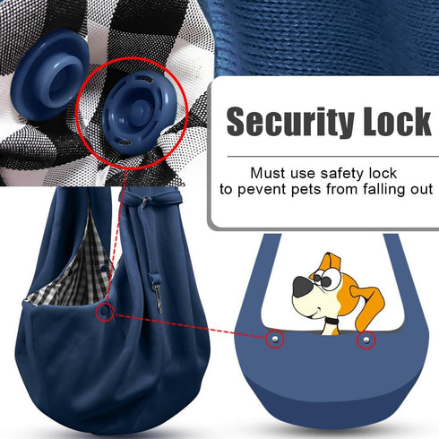 3-10 lbs Tomkas Small Dog Sling Carrier - Zipper Pocket & Adjustable Strap & Zip Pocket - for Pets (Dark Blue, M