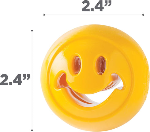 Outward Hound by Planet Dog Nooks Happiness Treat Dispensing Dog Toy - Small, Yellow, Smiley Face