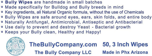 Bully Wipes - Bulldog Wrinkle Wipes, All Natural Organic Formula, Refreshing Botanical Scent, Safe for Eyes, Ears,