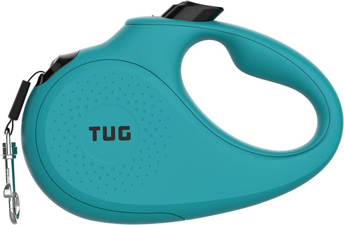 TUG Monochrome Tiny Retractable Dog Leash - 360° Tangle-Free Cat Leash, 10 ft Strong Nylon Tape (Tiny, Aqua)