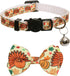 Lamphyface Thanksgiving Cat Collar with Bow Tie and Bell, Adjustable Breakaway Safety for Kitty