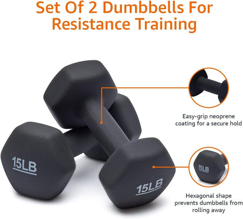 Neoprene Dumbbell Hand Weights by Amazon Basics