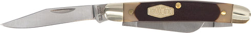 Imperial Old Timer 108OT Junior 4.7in Traditional Folding Pocket Knife with 3 High Carbon Stainless Steel Blades, Ergonomic Sawcut Handle, and Convenient Size for EDC, Hunting, Camping, Whittling, and Outdoors, Brown