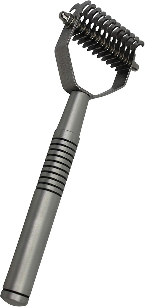 Professional Pet Grooming Undercoat Shedding Dematting Rake - 12 Teeth Wide for Effective Grooming