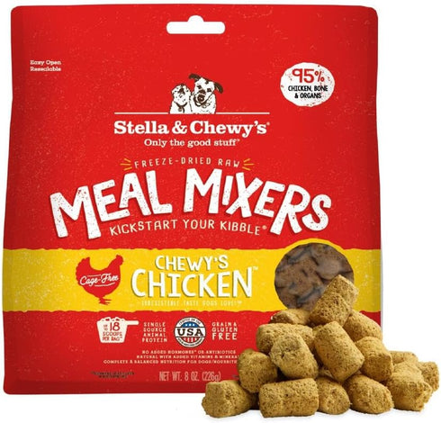 Stella & Chewy's Freeze Dried Raw Chewy’s Chicken Meal Mixers – Grain Free Dog Food Topper, 8 oz