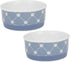 Bone Dry Trellis Paw Print Pet Bowl Set, Non-Slip Silicone Bottom, Microwave & Dishwasher Safe, 2 Count