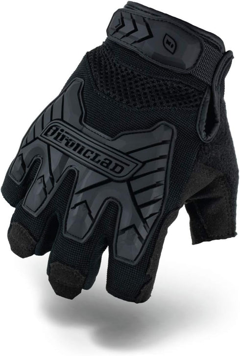 Ironclad Tactical Fingerless Impact Gloves, Black, XX-Large