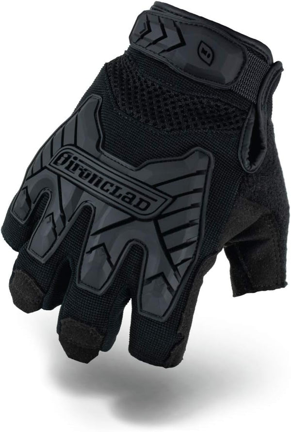 Ironclad Tactical Fingerless Impact Gloves, Black, XX-Large