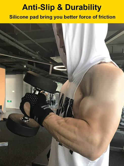 SUJAYU Weightlifting Gym Gloves for Men Women, Breathable Workout Gloves, Anti-Slip Exercise Gloves, Adjustable Wrist