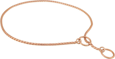Alvalley Metal Chain Dog Show Collar - Adjustable Fine Brass Snake Chain Collar for All Sizes (Rose Gold, 18", 3.8mm
