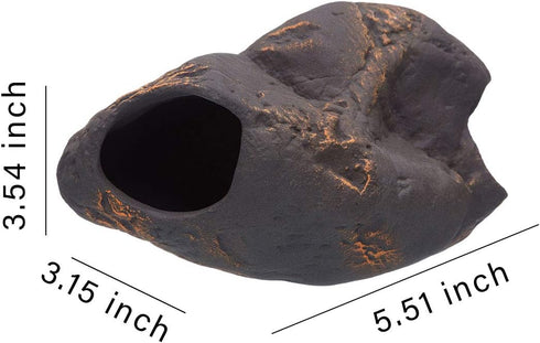 Plecoceramics Cichlid Stone Decoration, Aquarium Cave for Cichlids, Betta, Small Fish - Fish Tank Hideaway Decor (Magma