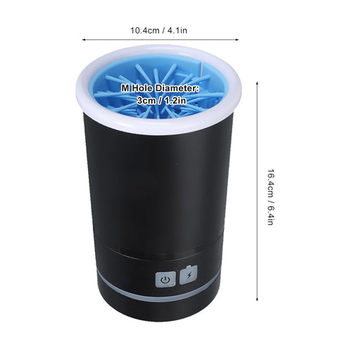 Automatic Dog Cleaner, Soft Electric Washer USB Rechargeable Cleaner Cup for Small to Medium Dogs Cats (Black White)