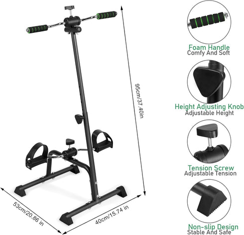 Grebest Exercise Bike for Seniors, Adjustable Pedal Bike for Leg/Arm/Knee, Workout Bike for Home, Stationary Bike