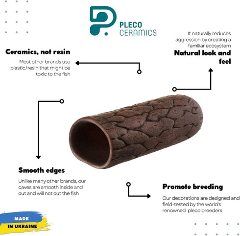 Plecoceramics Small Size Aquarium Pleco Breeding Cave Decorations (4 pcs) for Fish Tank