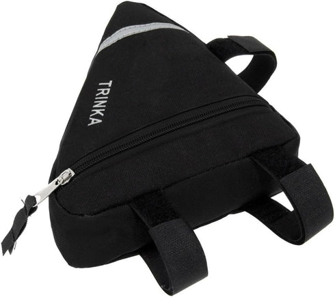 MOOCY Black Bicycle Bike Storage Bag, Triangle Saddle Frame Strap-On Pouch for Cycling