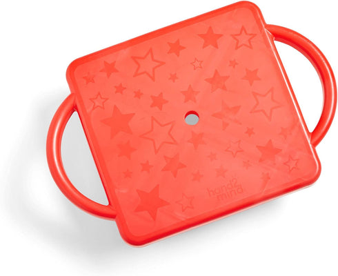hand2mind Red Indoor Scooter Board with Handles, Sit Down Floor Scooter, Gym Activities for Kids, Indoor Sport Recess