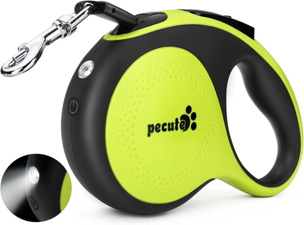 Pecute 16 ft Retractable Heavy Duty Dog Leash with Light, 360° Tangle-Free Walking Leash for Large Dogs up to 110 lbs