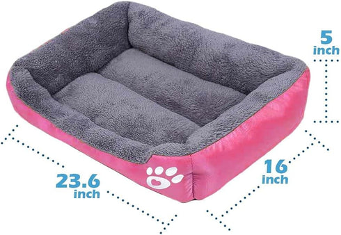 Barelove Square Large Dog Bed Mattress, Washable Pads, Room Waterproof Bottom (Hot Pink)