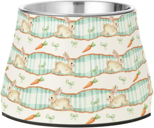 BOESI Cute Rabbit and Carrot Stainless Steel Pet Bowl, Pet Feeder with Removable