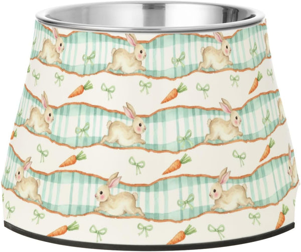 BOESI Cute Rabbit and Carrot Stainless Steel Pet Bowl, Pet Feeder with Removable