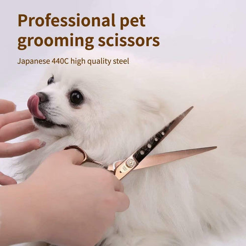 Fenice Peak Dog Grooming Scissors, Professional Trimming Shears for Dogs and Cats, 440C Stainless Steel (7'')
