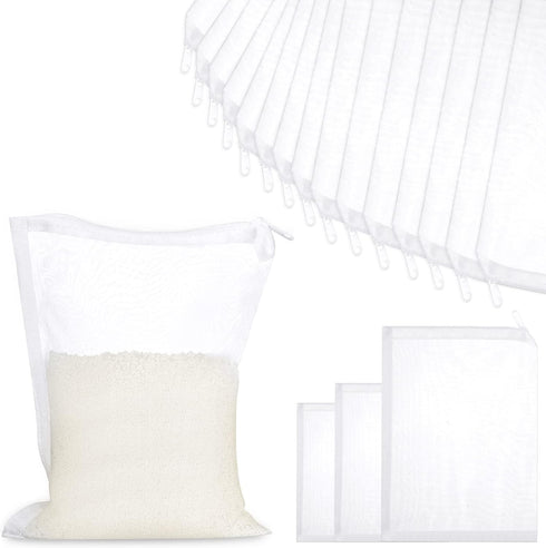 Shappy 15 Pcs Aquarium Filter Mesh Bags - 150 Micrometer Fine Filter Media Bags with Zipper