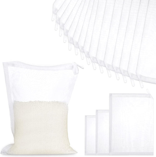 Shappy 15 Pcs Aquarium Filter Mesh Bags - 150 Micrometer Fine Filter Media Bags with Zipper