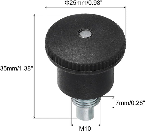 uxcell Pull Pin Spring Knob Replacement Parts, M10 Adjustment Fitness Pull Pin Knob for Home Fitness Exercise Bike, Black 1Pcs
