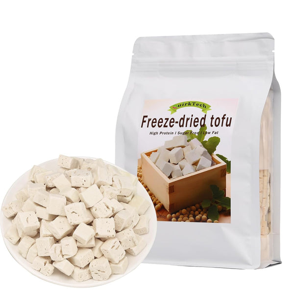 QuirkTech Freeze Dried Tofu Cubes,5.29oz-Sized High Protein Dehydrated Tofu Instant Vegan Food for